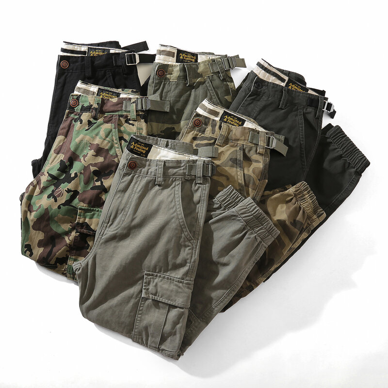 Mannen Casual Cargo Broek Hoge Kwaliteit Katoen Overalls Militaire Stijl Tactische Camouflage Broek Lente/Herfst Mode Broek