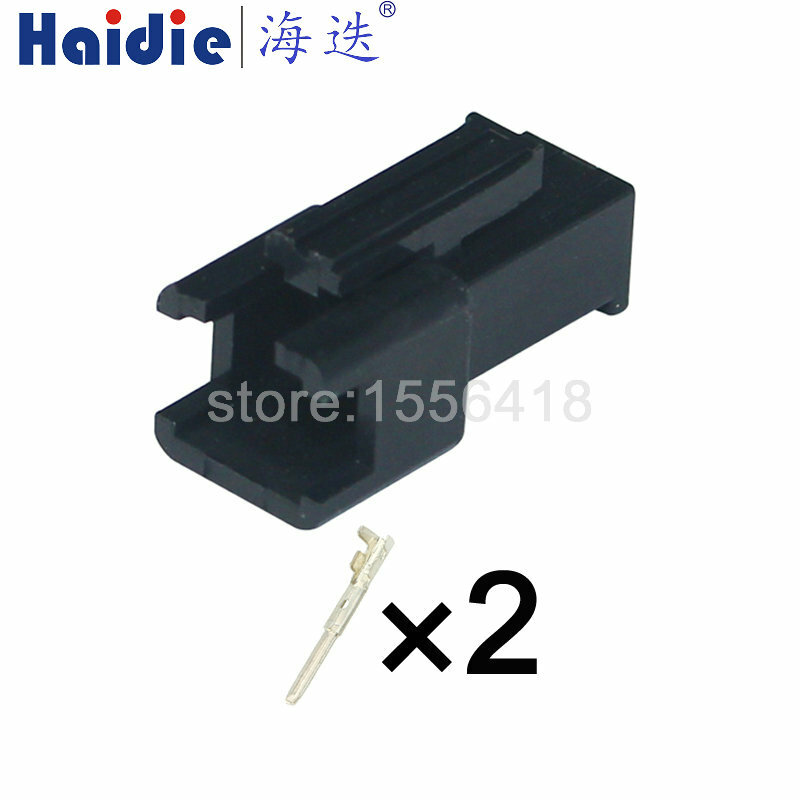 1-100 Sets 2 Pins Yellow auto wire harness cabe plug auto wiring female conn SM-2A MG620129