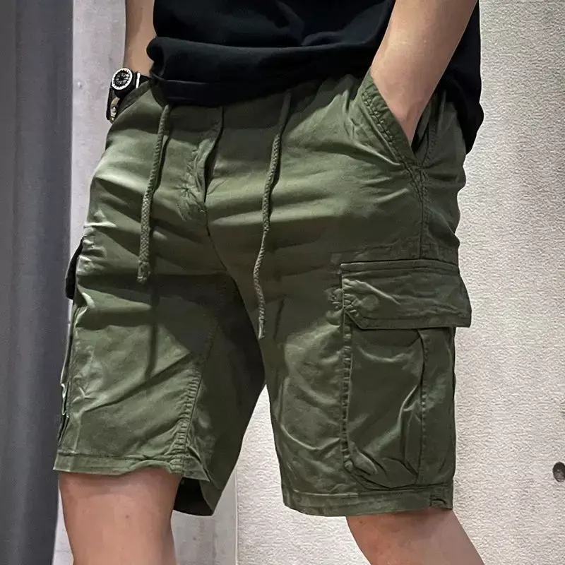 Pantalones cortos Cargo con cremallera para hombre, bermudas, combate, negro, Y2k, diseñador, ropa de calle informal, holgada, Harajuku
