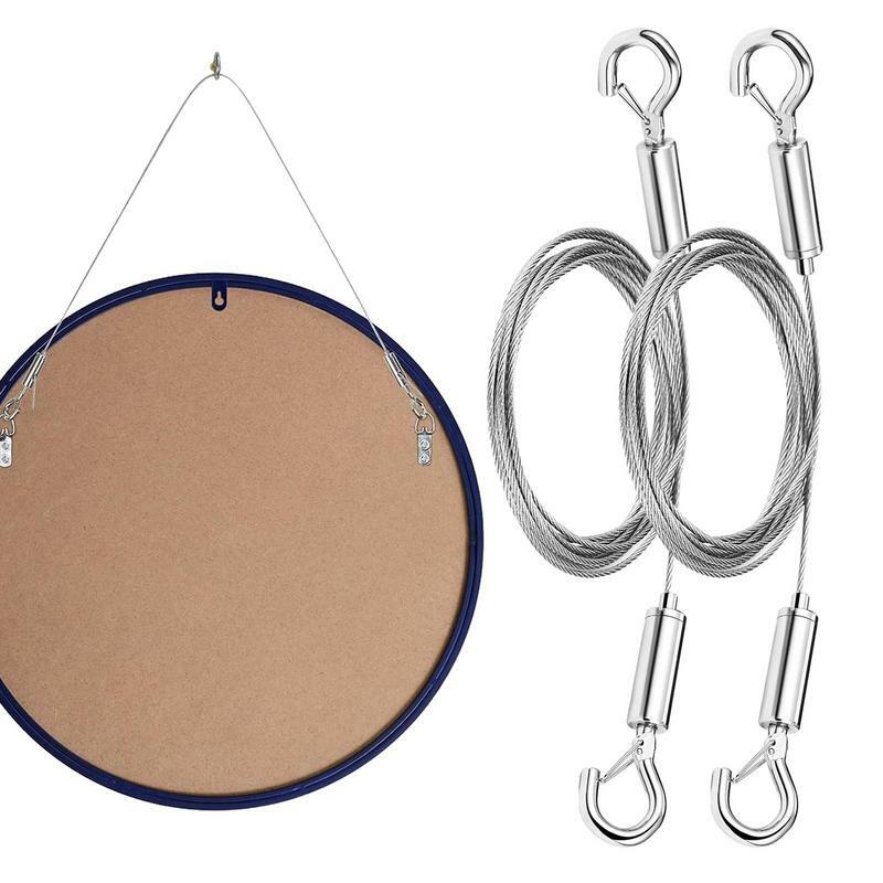 1.5mm Stainless Steel Heavy Duty Wire Rope Adjustable Picture Hanging Wire Home Decor Picture Rail Hooks Bedroom Accessories