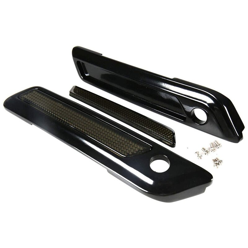 Black Saddlebag Outer Lid Hinge Latch Covers for Touring Electra Road Street Glide
