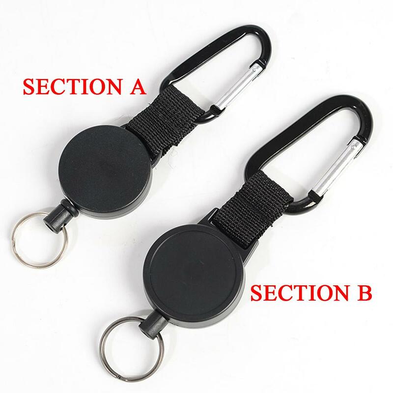 Steel Wire Cord Pull Key Ring Retractable keychain Portable Tactical Outdoor Key Ring Return Retractable Key Chain Cable