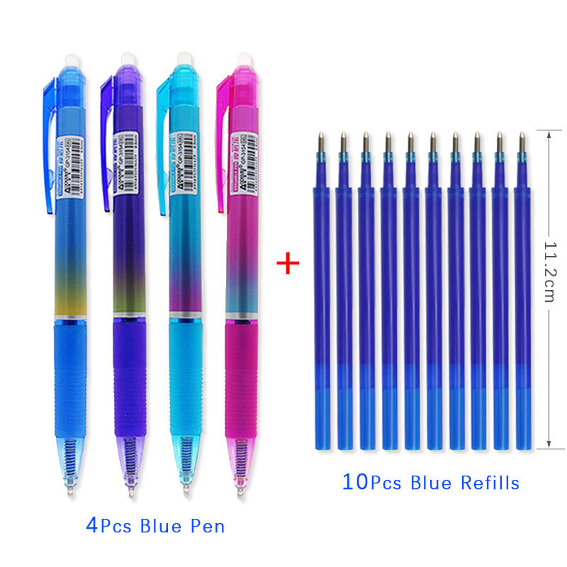 Grote Capaciteit Inkt Uitwisbaar Pen 0.5Mm Push Automatische Gel Pen Wasbare Handvat Magic Uitwisbare Vullingen Staven Langer Schrijven School