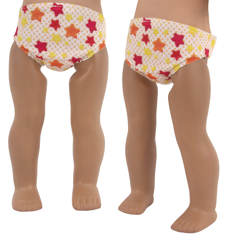 Ropa interior de muñeca americana de 18 pulgadas, calzoncillos de estrella de Color sólido para bebé recién nacido y OG de 43cm, juguete para niña rusa