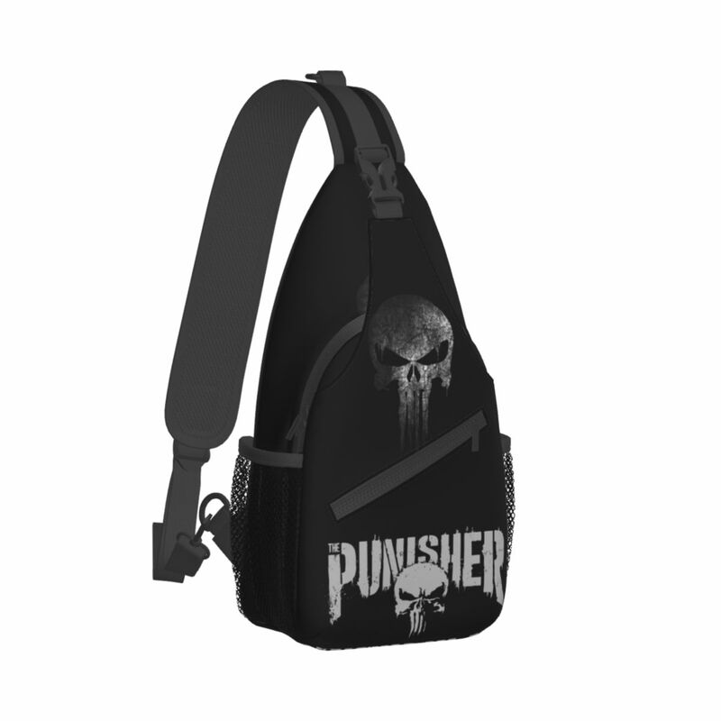 Punisher Small Sling Bag, mochila de ombro crossbody no peito, mochilas esportivas ao ar livre, mochilas escolares masculinas e femininas