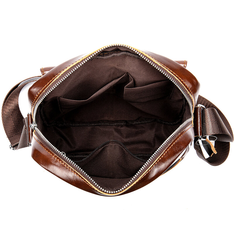 MVA Men's Leather Crossbody Bag Vintage Classic Messenger Bag for 9.7inch Tablet Gift for Man