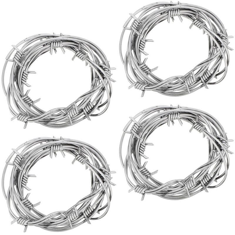 4 Pcs Simulation Wire Chain Decorate Garland Barbed Wires Decorative Prop Funny Ornament Decorations Halloween Party Pvc