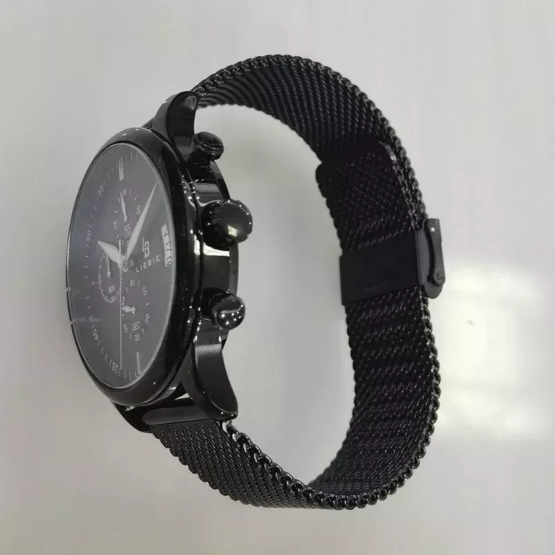 Jam tangan Quartz untuk pria, arloji mewah bahan baja tahan karat, jam tangan gelang kasual bisnis untuk pria