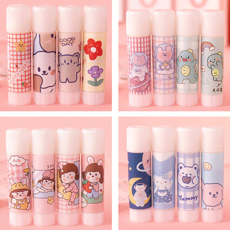 Cute Cartoon Solid Glue Stick Strong Adhesives Non-toxic Sealing Stickers Mini Student Stationery Office School Supplies for Stu