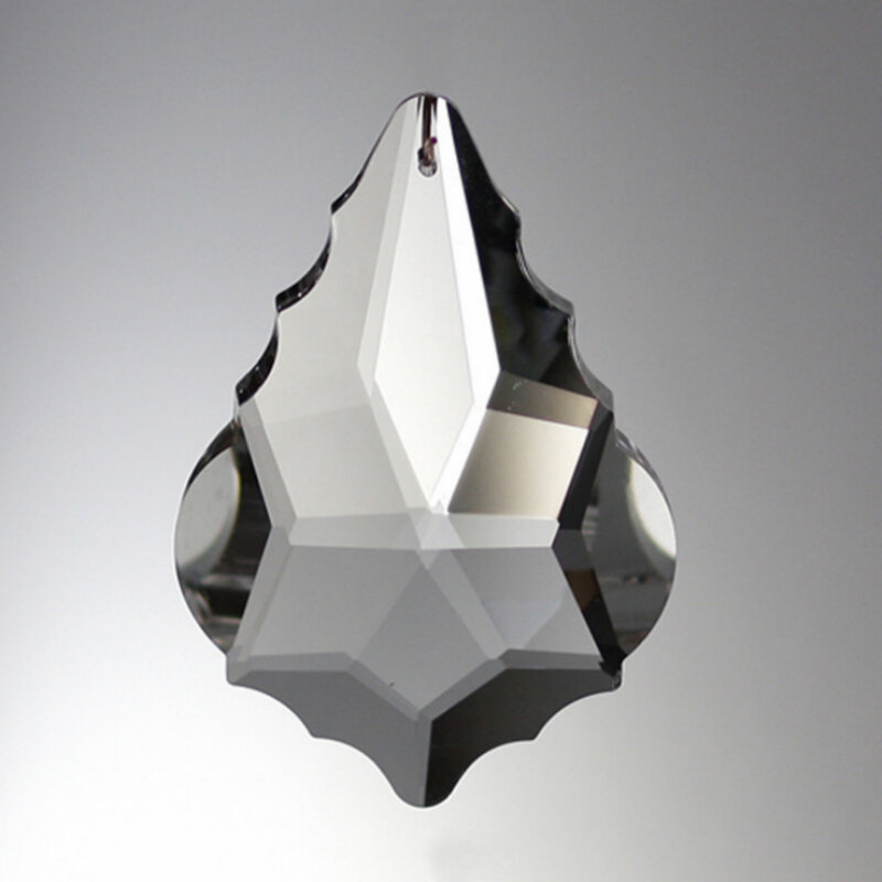 Colgante de prisma Chapado en cristal de hoja de arce K9 transparente, candelabro, adorno de vidrio, accesorios para cortinas, 38MM/50MM, 1 pieza