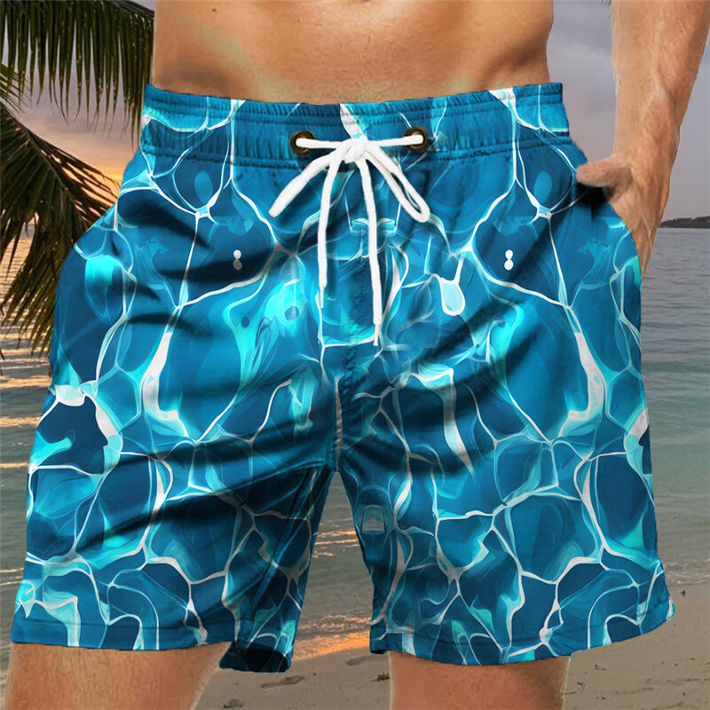 Calções de praia masculinos casuais de secagem rápida, calças soltas de basquete, nova tendência, primavera e verão