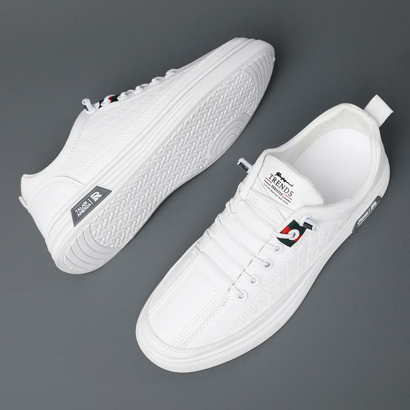 รองเท้าบุรุษกีฬาสีขาวของผู้ชาย2023รองเท้าผ้าใบลำลองสีขาวบริสุทธิ์สำหรับวัยรุ่นฤดูใบไม้ร่วง