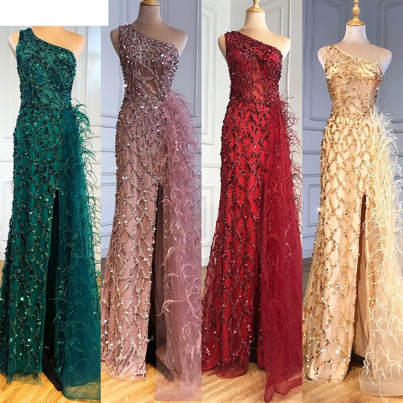 Summer Women's New Fairycore Fashion Sexy Solid Color Sequins Sleeveless Single Shoulder Slim Fit Long Small Trail Evening Dress