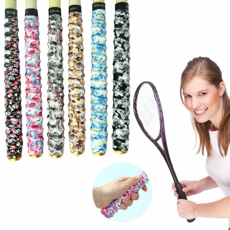 Multi-color Badminton Racket Overgrips Flower Printing Non-slip Over Grips Fishing Rod Self-adhesive Anti Slip Keel Grips Tape