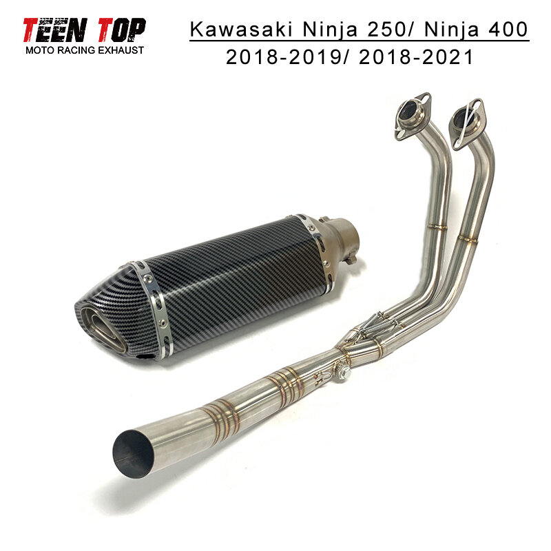 ระบบท่อไอเสียรถจักรยานยนต์สำหรับคาวาซากินินจา250 2018-2019ท่อไอเสีย400นินจา2018-2021ท่อเชื่อมโยง Ninja400 Ninja250