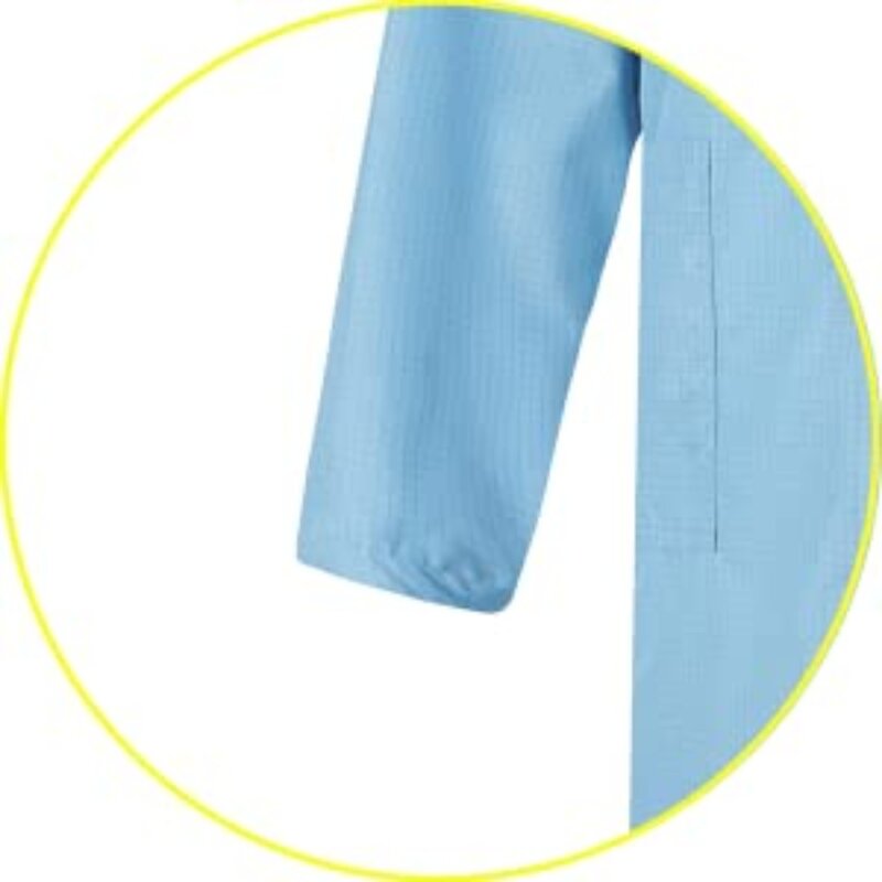 ESD Labor Mantel mit Revers Kragen, 3 Taschen & Snap Manschetten, Knie Länge Anti-Statische Jacke