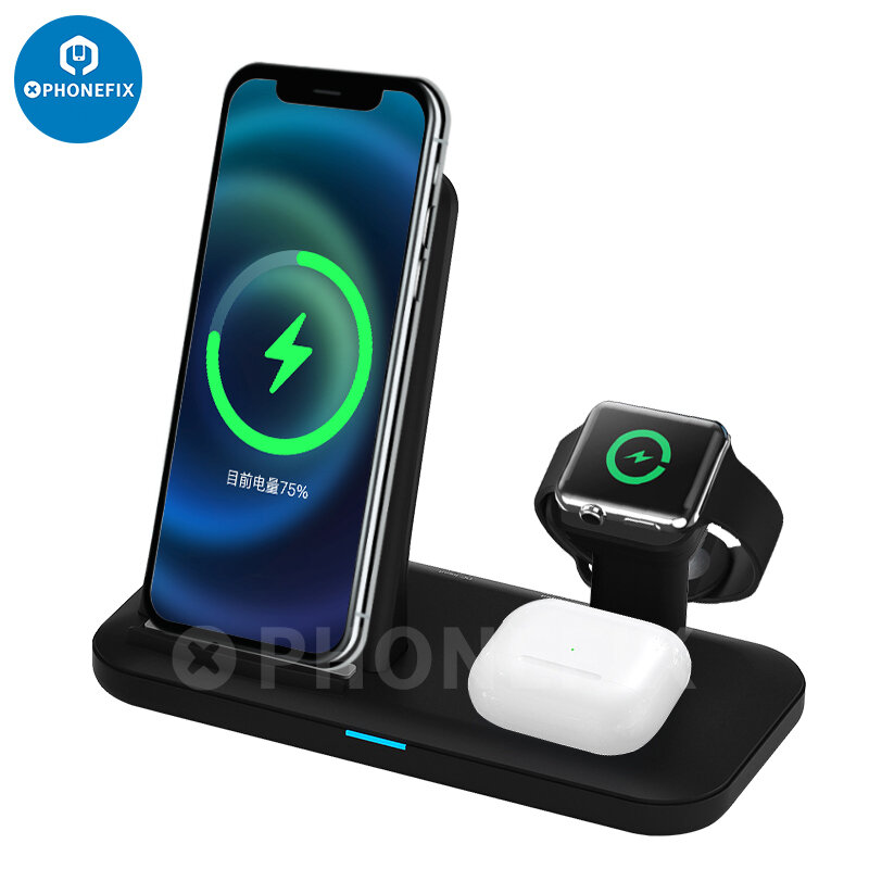 36W Fast Wireless Charger 3 In 1 Qi Certified สถานีชาร์จสำหรับ iPhone 13 12 11 Pro Max X XS 8 IWatch AirPods Android