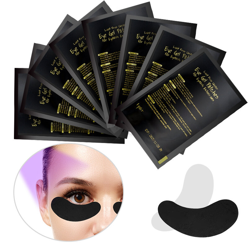 Black Eye Patches para Extensão dos Cílios, Isolamento Ultra-Fino, Especial Under Eye Patches, Suprimentos, 50 Pares
