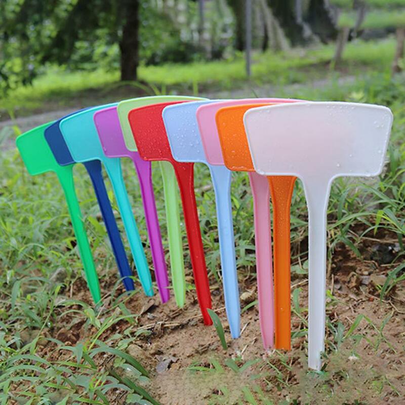10Pcs/Set  T-Type Plant Label Markers Waterproof PVC Garden Plants Classification Sorting Sign Tags Plant Nursery Markers Label