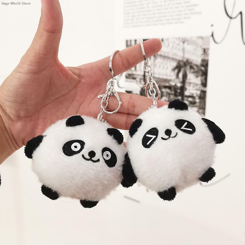 Cute Cartoon Panda Plush Keychain para Homens e Mulheres, Pingentes De Charme, Mochilas, Bolsa De Carro, Enfeites De Mochila, Presente De Aniversário, 1Pc