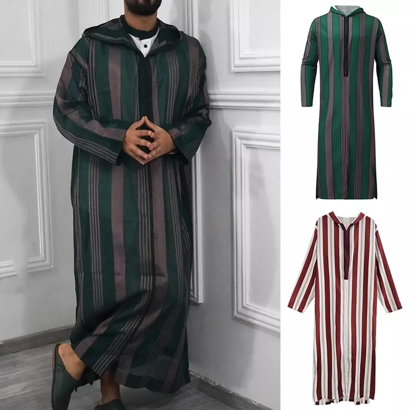 Roupas masculinas de Jubba Thobe muçulmano, roupão ramadã, kaftan, abaya, vestimenta islâmica de Dubai, vestimenta étnica tradicional do Paquistão, vestimenta turca