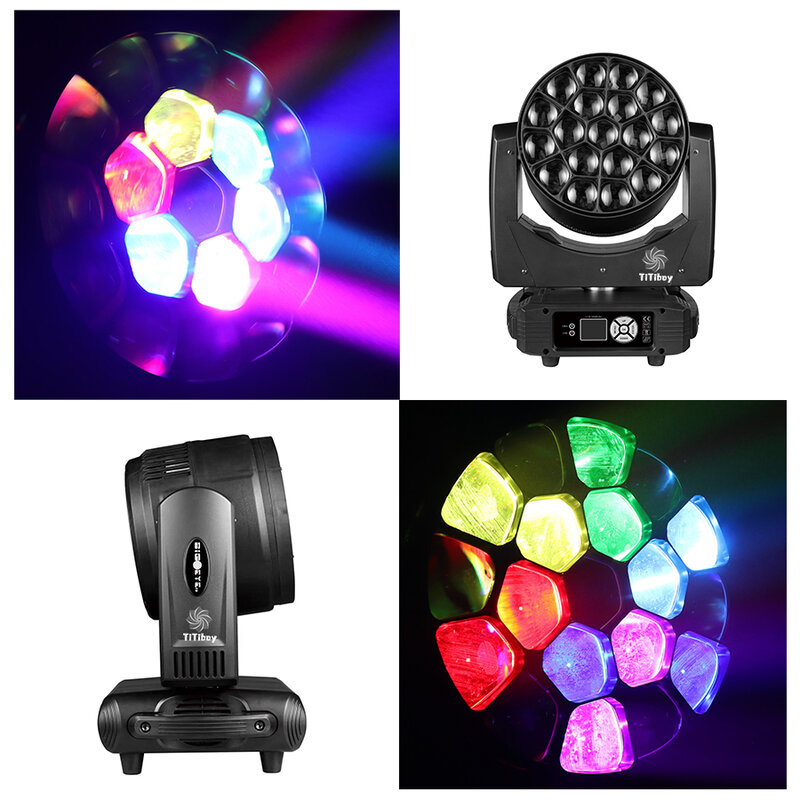 0 Tax 8Pcs 19x40W RGBW LED Spotlight Wash/Zoom Professional DJ/Bar Lighting Big Bee Eye Moving Head dj disco strobe stage lights
