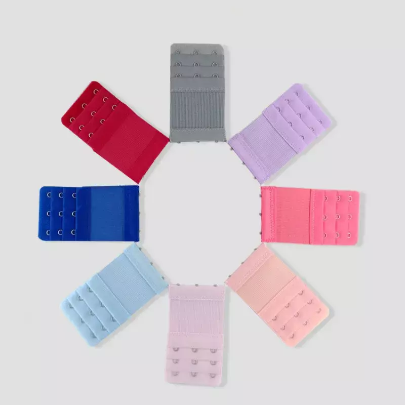 Extensores de sutiã ajustáveis para mulheres, alça de intimidade, 3 linhas, gancho de sutiã alongado, cinto de extensão, 7 cores, 1pc