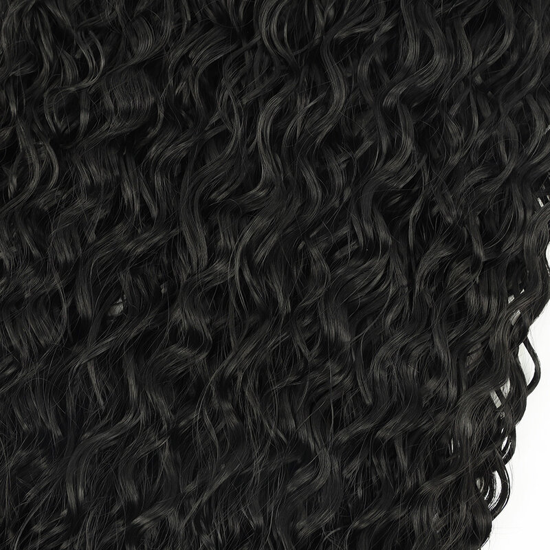 Syntetyczne wiązki włosów doczepy z kręconych włosów dla kobiet 9 sztuk/zestaw długi splot włosów żaroodporne włókna do tkania dla kobiet