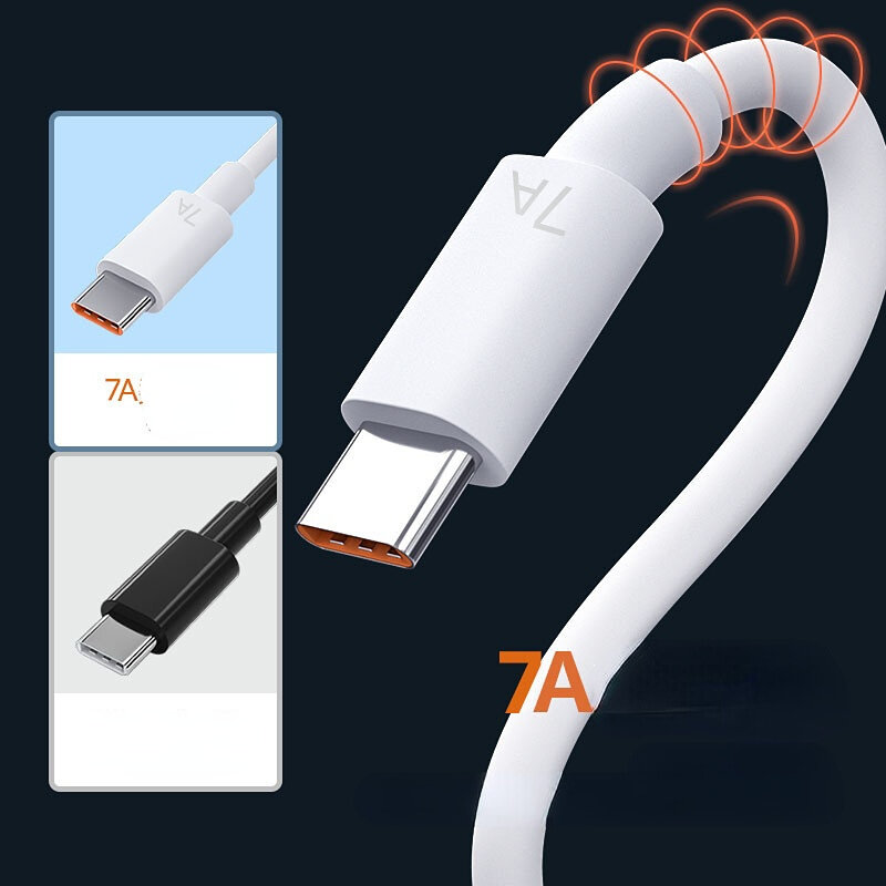 7A 100W Type C USB Cable Super-Fast Charge Cable for Fast Charging USB Charger Cables Data Cord