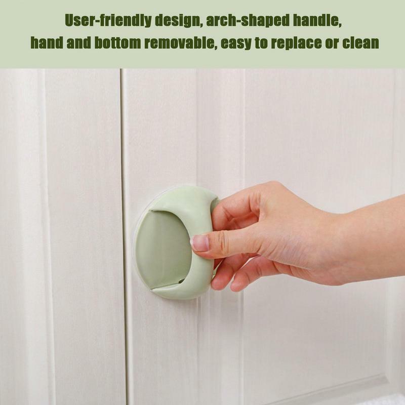 Stick On Door Handles Round No Drilling Adhesive Handle Waterproof Closet Handles Dustproof Cute Adhesive Knobs For