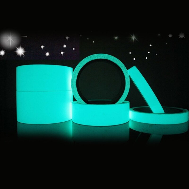 5M 10/12/15/20/25mm Reflective Glow Tape Self-adhesive Warning Tape Removable Luminous Sticker Glowing Dark Safety Security Tape