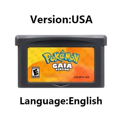Игровой картридж GBA, 32 битная игровая консоль, карточка серии Pokemon, жидкий кристалл, огненная ракета, необработанная, Gaia Fabn, сделанная для GBA