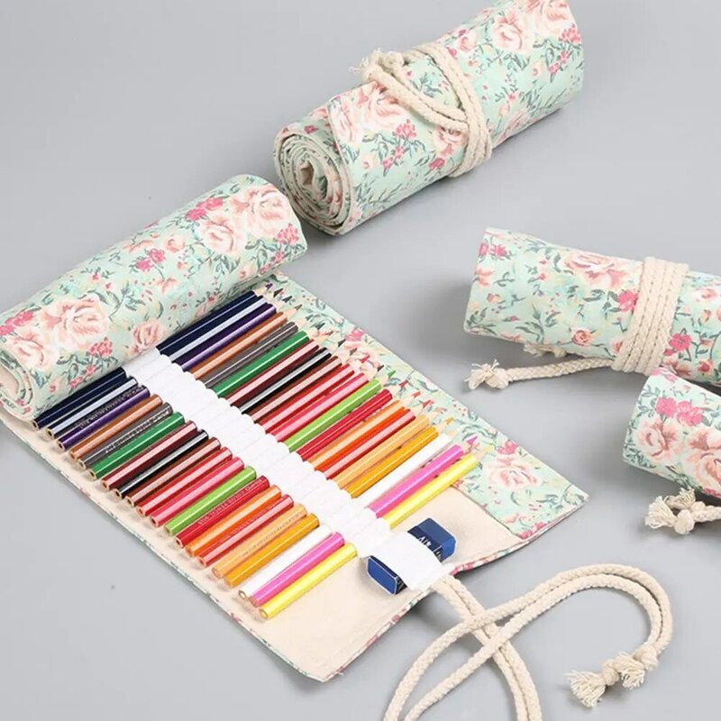 Fashionable 12/24/36/48/72 Slots Stationery Pen Storage Pouch Lightweight Pen Curtain Easy to Carry Students Accessories