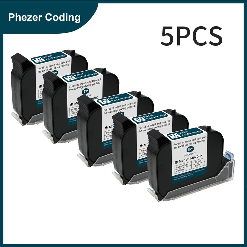 Phezer A 레벨 잉크 핸드헬드 온라인 잉크젯 프린터 카트리지, 빠른 건조 블랙 B 레벨 12.7mm, 사무실 정품 부품, 1 개, 3 개, 5 개, 10 개