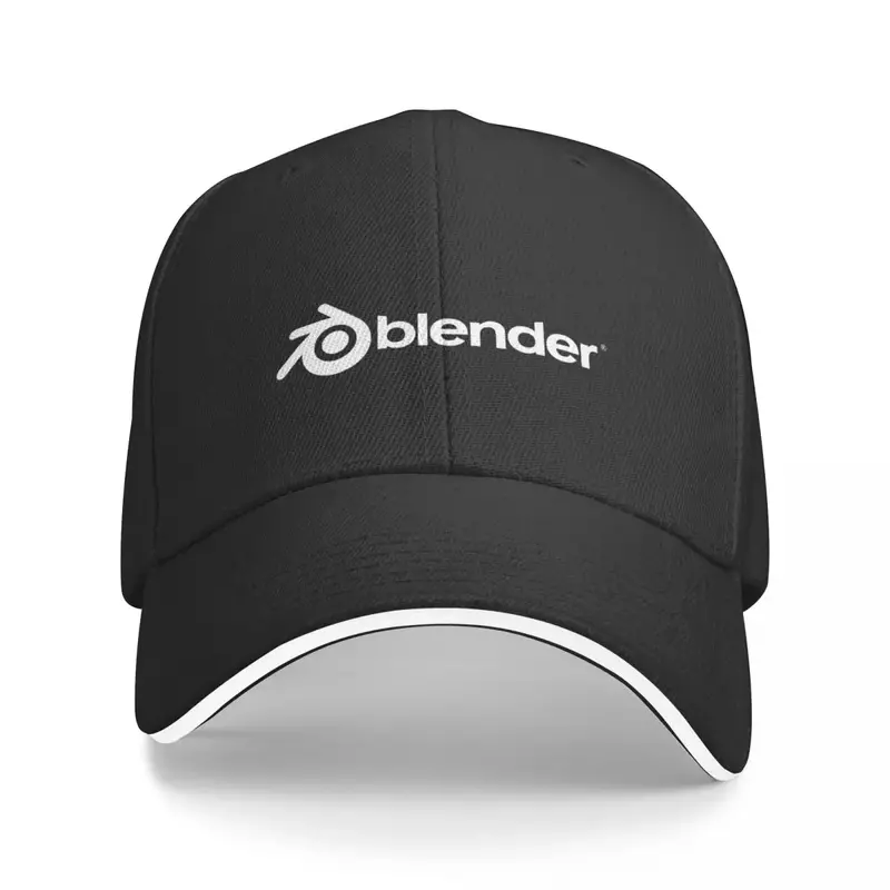 Blender topi bisbol Logo putih 3D pria wanita, topi pelindung Uv matahari teh Logo putih