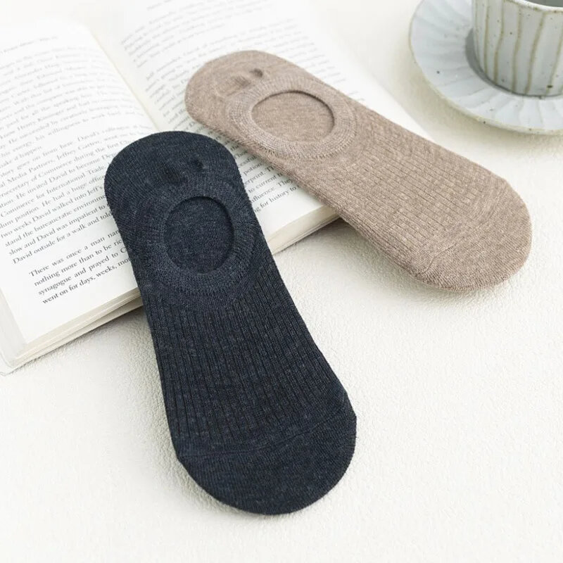 5 paires de chaussettes invisibles en silicone pour femmes, socquettes d'été en coton doux, 35-40 EUR