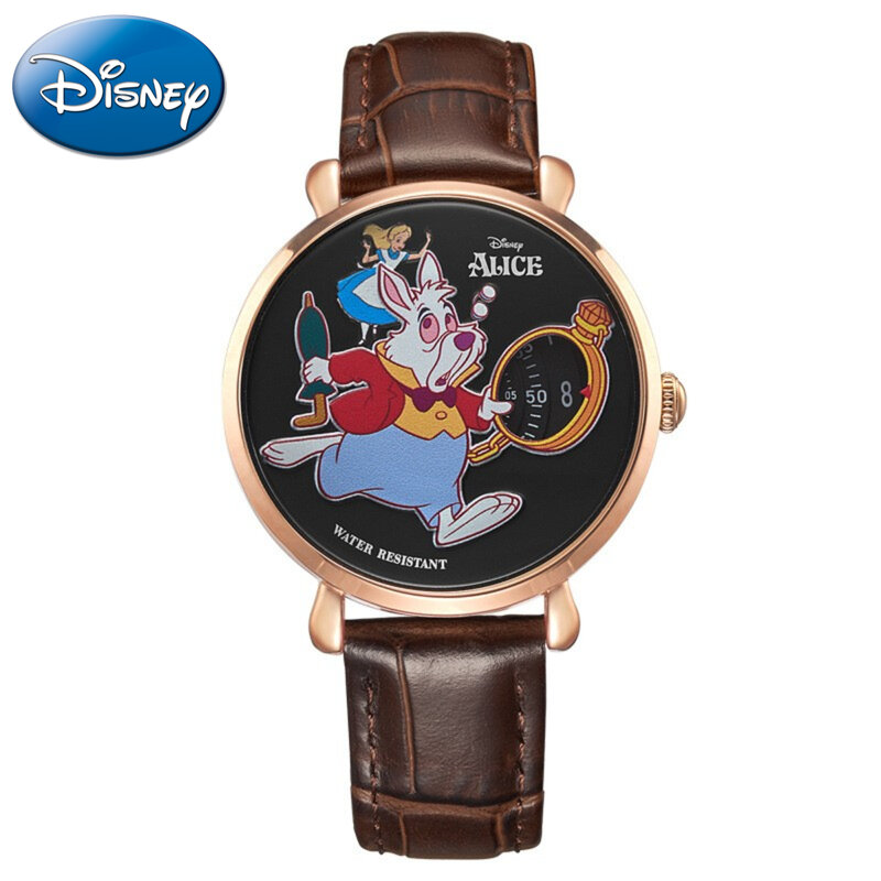 Disney-reloj con diseño de Alicia, accesorio para dormir, el país de las Maravillas, Mr. White Rabbit, año sin punto, impermeable, para estudiantes, 2023