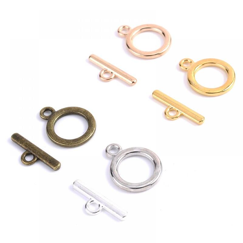 Conector de cierre clásico de acero inoxidable OT de 15mm y 10 piezas, cierre de palanca para fabricación de joyas, accesorios de pulsera y collar