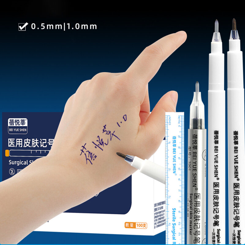 Druga klasa Gamma sterylizacja linii Marker do skóry długopis kosmetyczny tatuaż mikro cały znak nie jest łatwy do wymazania