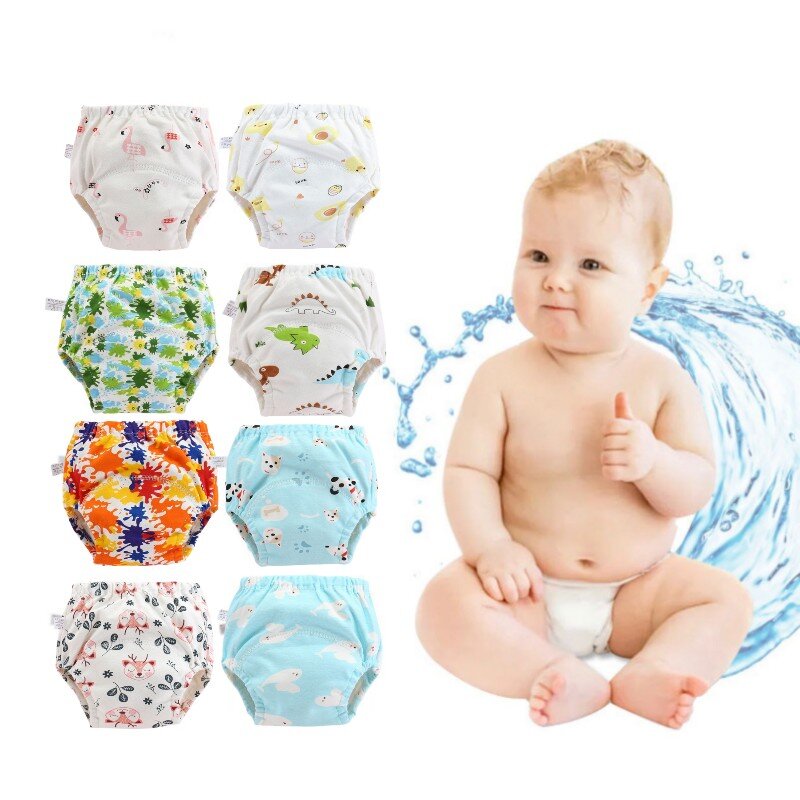 10 Stks/partij Waterdichte Herbruikbare Baby Trainingsbroek Baby Shorts Ondergoed Doek Baby Luier Luiers Slipje Luier