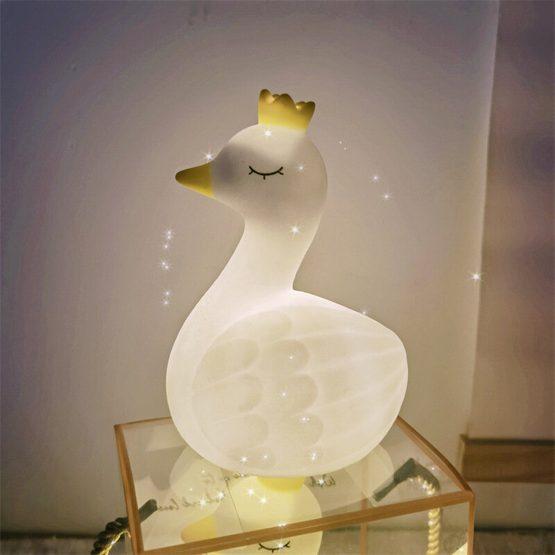 Ночник ins в виде лебедя, светодиодное украшение для комнаты, детский подарок на день рождения, светящаяся окружающая лампа, Прямая поставка
