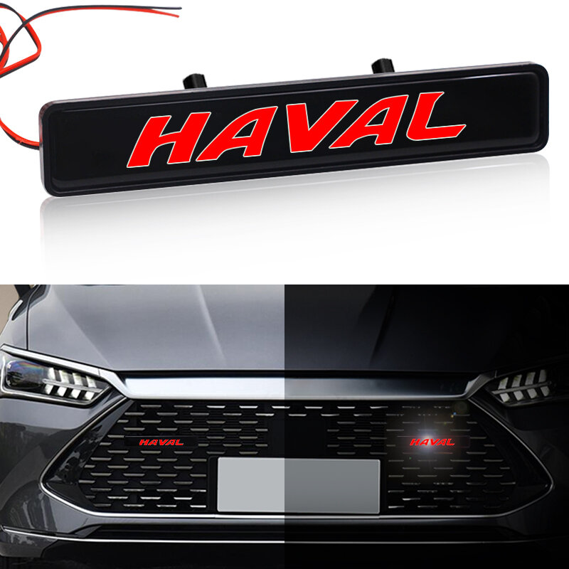 Car Front Hood Grille Logo LED Light, Acessórios para carro para Haval H1, H2, H3, H5, H7, H8, H9, H6, 3E, 2E Gen, M6, F7, F7X, cachorro Grande