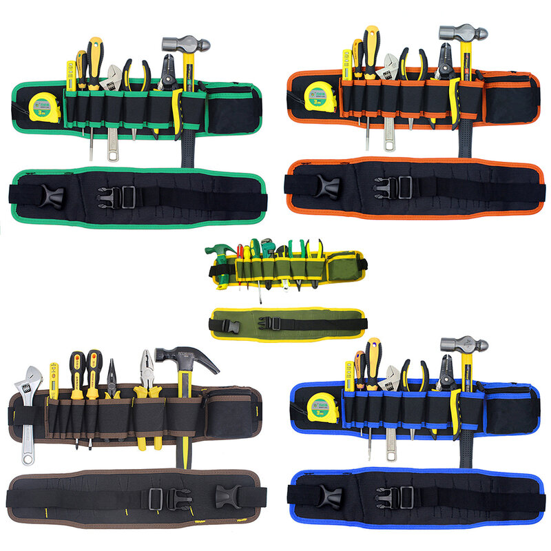 Bolsa de herramientas de electricista con múltiples bolsillos, paquete de cintura duradero resistente al desgaste para reparar