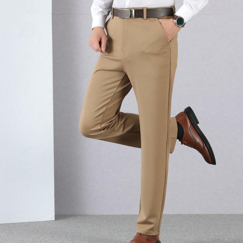Брюки мужские прямые с завышенной талией, классические свободные повседневные штаны для делового костюма, рабочая одежда, 38 размеров, на весну