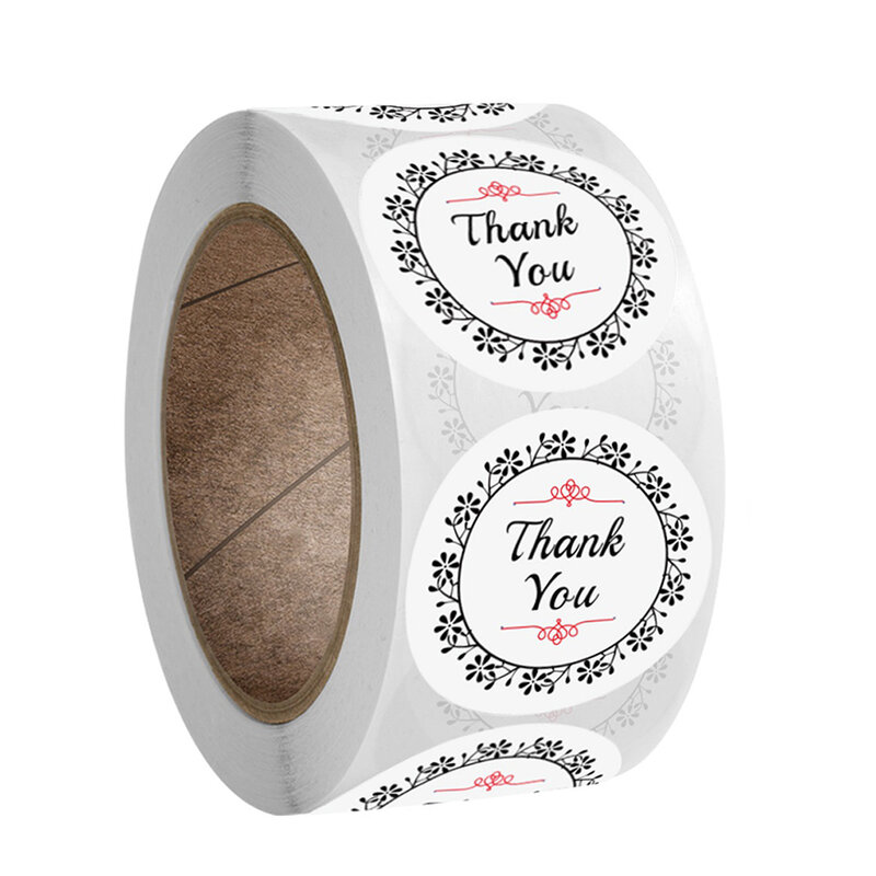 100-500 шт., самоклеящиеся наклейки «Thank You»