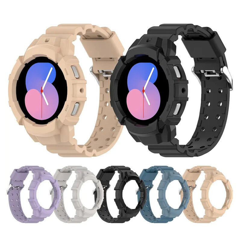 Чехол и ремешок для часов Samsung Galaxy Watch 4, силиконовый браслет без зазоров, 44 мм 40 мм 5 pro 45 мм, correa Galaxy watch 5 20 мм