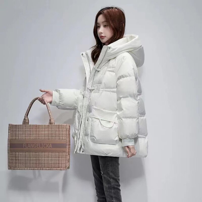 Chaquetas con capucha de plumón de pato blanco para mujer, abrigos cálidos a prueba de viento para esquí, invierno, 2022
