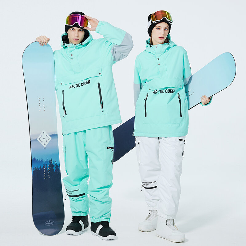 Jaqueta e calça de esqui para homens e mulheres, roupas de snowboard, roupas ao ar livre, capuz impermeável, terno unissex, novo, inverno
