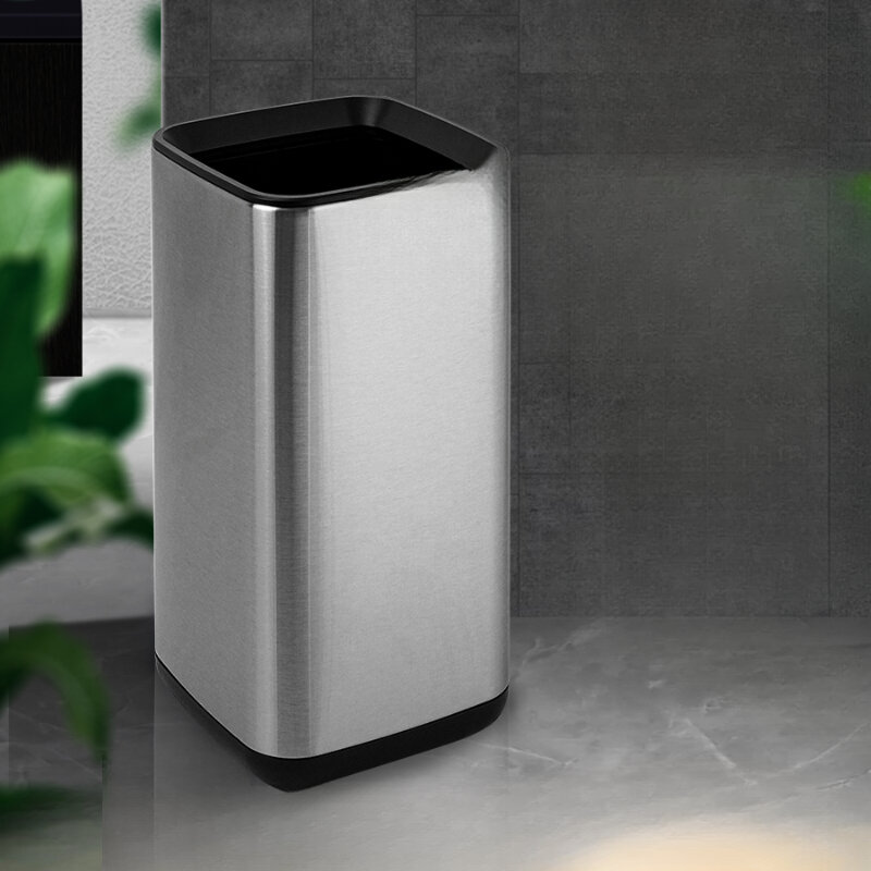 Trash can GNF stainless steel without lid square home kitchen, living room, bathroom double layer
