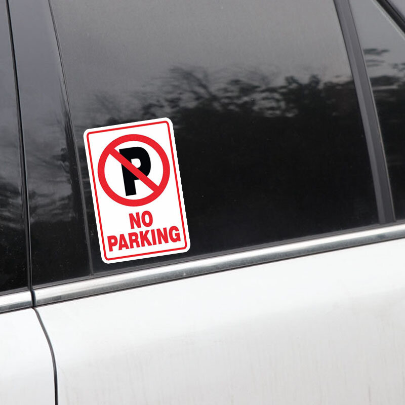 Y698 # auto-adesivo decalque 2 pces para aviso sem estacionamento etiqueta do carro à prova dwaterproof água auto-decorações no pára-choques traseiro janela portátil